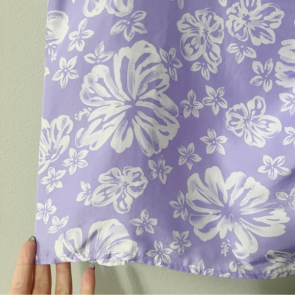 Melrose Silk Studio NWT Lilac Hibiscus Floral Wrap Skirt Purple Size Large - Picture 3 of 7